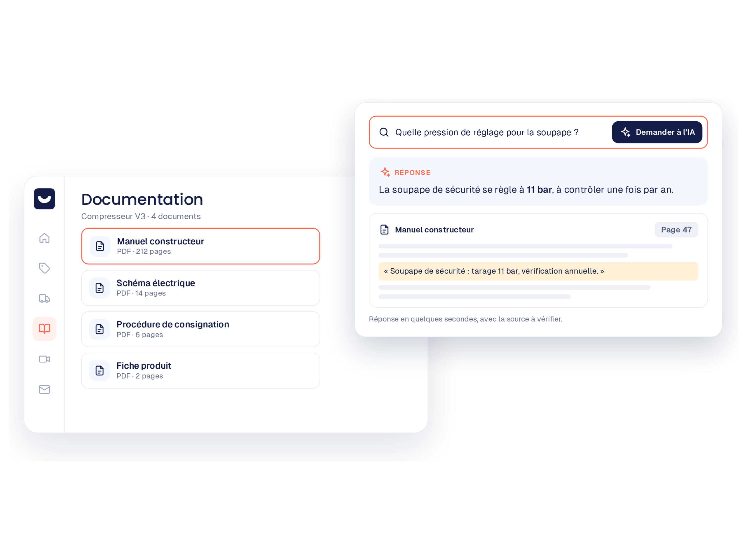 Une question posée dans Kolus et la réponse avec son document source